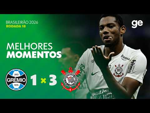 GRÊMIO 1 X 3 CORINTHIANS | MELHORES MOMENTOS | 18ª RODADA BRASILEIRÃO 2026 | ge.globo thumbnail