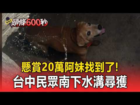 懸賞20萬「阿妹」找到了！台中民眾南下水溝尋獲【頭條600秒】 thumbnail