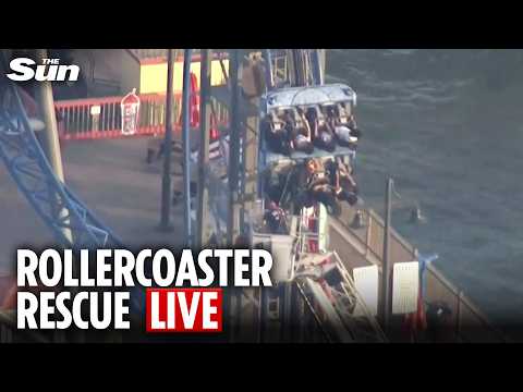 LIVE: Rescue after Galveston Pleasure Pier's Iron Shark roller coaster stopped with riders on it thumbnail