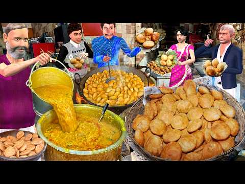 Kachori Sabji कचोरी सब्जी Indian Street Food Comedy Hindi Kahaniya Moral Stories thumbnail