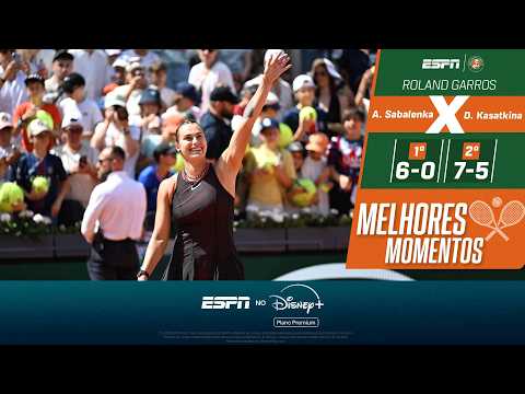 COM DIREITO A 'PNEU', SABALENKA VENCE KASATKINA E AVANÇA EM ROLAND GARROS | MELHORES MOMENTOS thumbnail