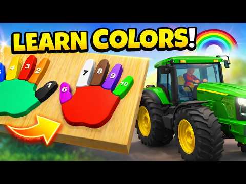 Learn Colors with Tractor 🚜 | Colorful Fingers & Farm Fun for Kids thumbnail