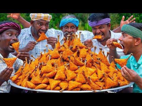 FRIED CHICKEN SAMOSA | Crispy Samosa Recipe Cooking in Village | Chicken Recipe | Indian Street Food thumbnail