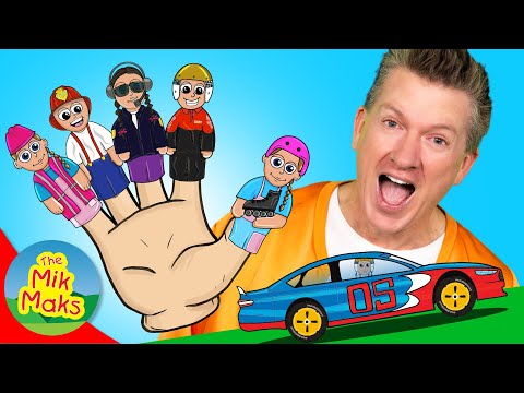 Finger Family Driving Occupations | Cars Trucks and Diggers | Kids Songs thumbnail