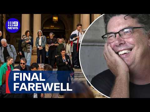Public memorial for media legend James Valentine | 9 News Australia thumbnail