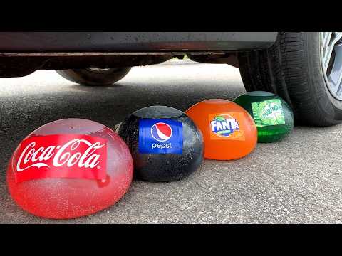 COCA COLA BALLOON VS CAR, Coca Cola Zero, PowerAde, Fanta, Sprite, Fruko and Mentos Diff Unde thumbnail