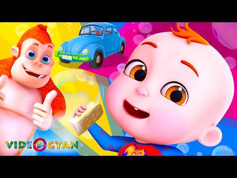Washing The Car Song + More Nursery Rhymes | Nursery Rhymes for Kids | 3D Baby Songs by Videogyan thumbnail