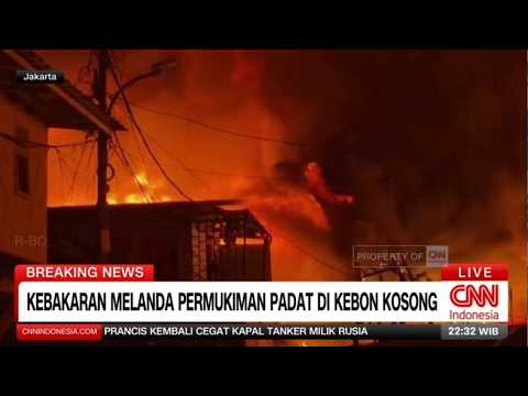 Kebakaran Melanda Permukiman di Kebon Kosong Kemayoran Jakpus, Berpotensi Meluas thumbnail