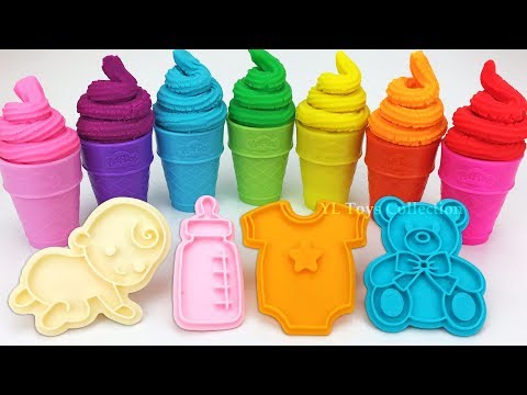6 Colors Play Doh Ice Cream with Baby Theme Cookie Molds Surprise Toys Zuru 5 thumbnail