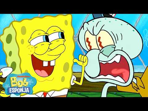 Bob Esponja | 60 minutos de surtos do Lula Molusco 😤 | Bob Esponja em Português thumbnail