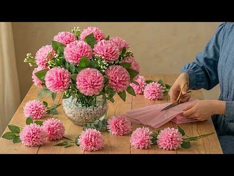 Turn Plastic bags Into Beautiful Flowers! 🌸Creative DIY Flower Tutorial - DIY Craft thumbnail