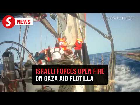 Israeli forces fired shots at Gaza aid flotilla vessels, video shows thumbnail