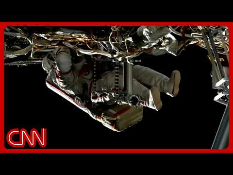 Russian cosmonauts spacewalk outside ISS thumbnail