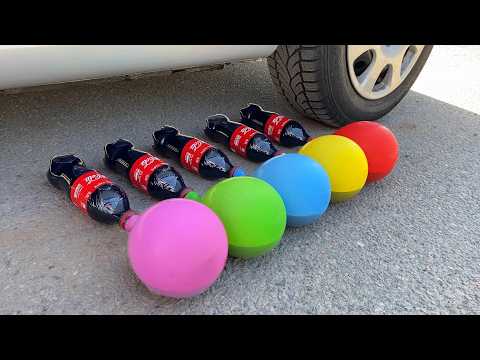 COCA COLA BALLOON VS CAR, Coca Cola Zero, PowerAde, Fanta, Sprite, Fruko and Mentos Diff Unde thumbnail