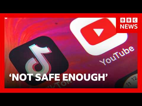 TikTok and YouTube 'not safe enough' for kids says Ofcom | BBC News thumbnail