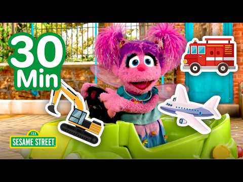 Abby's Vehicles Songs 🚗 🚒 🛩️ Trucks, Excavators, Planes & MORE | Sesame Street | 30 Mins thumbnail