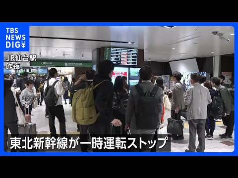 宮城県で震度5弱　東北新幹線が一時運転をストップ 仙台駅でも混雑　女川原発2号機に異常なし｜TBS NEWS DIG thumbnail