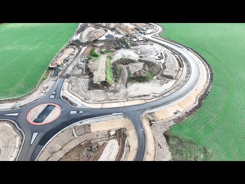 Neubau Ortsumgehung Wolgast, Kompletter Flug über die 6,8 Km lange Trasse zur Insel Usedom Dez. 2024 thumbnail