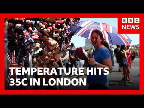 Hottest UK May day record broken again as temperature hits 35C in London | BBC News thumbnail