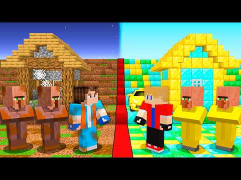 Evolui de VILA POBRE até VILA MILIONÁRIA SECRETA no Minecraft! thumbnail