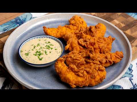 Homemade Chicken Tenders Rangup & Juicy | Sos Creamy Garlic Paling Sedap thumbnail