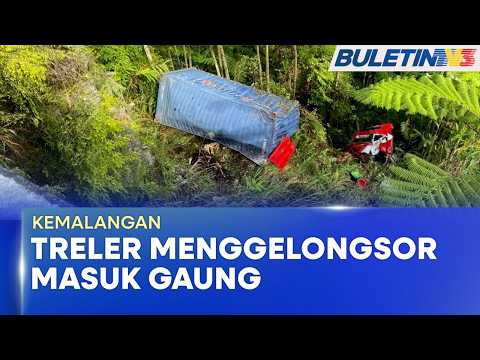 KEMALANGAN | Treler Menggelongsor Ke Gaung Akibat Masalah Brek thumbnail