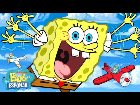 ¡Bob Esponja al vuelo! ✈️🧽 | 30 minutos de momentos voladores | Bob Esponja en Español thumbnail