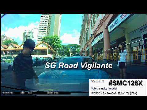 10aug2025  jalan beresh #SMC128X porsche taycan hit and run  damage camcar rear bumper while parking thumbnail