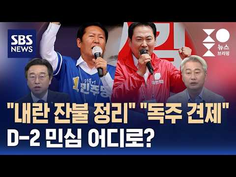 [여담야담] "내란 잔불 정리" "독주 견제"..D-2 민심 어디로? / SBS / 주영진의 뉴스브리핑 thumbnail
