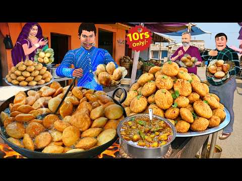 10 Rupees Aloo Kachori Potato Stuffed Kachori Wala Street Food Hindi Kahaniya Moral Stories thumbnail