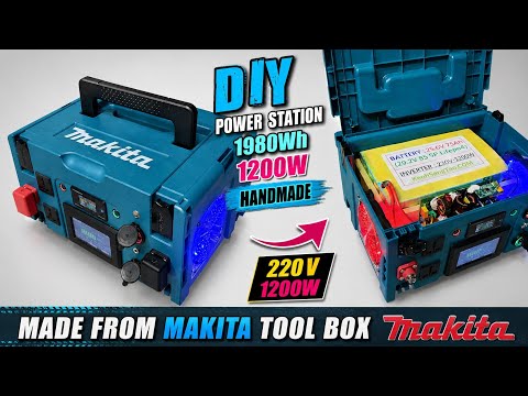 DIY 1980Wh Power Station Inside a Makita Toolbox! | 230V Pure Sine 1200W thumbnail