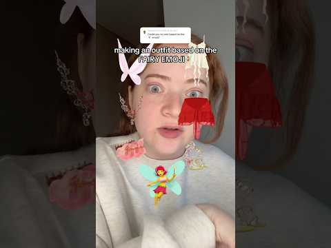 Making an Outfit based off the FAIRY EMOJI🧚‍♀️🧚‍♀️ #fairy #youtubeshorts #fashion thumbnail