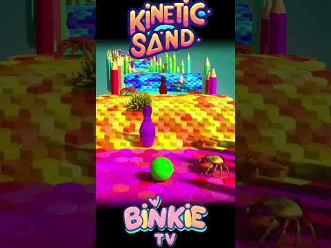 🌈🎳 Learn Colors with Kinetic Sand Bowling Ball Smash | Binkie TV thumbnail