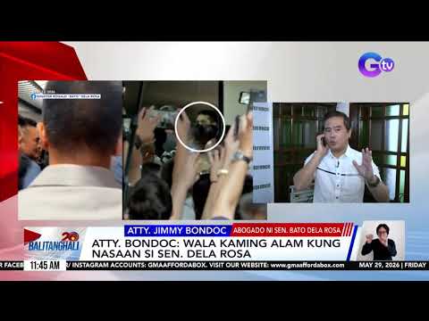Atty. Bondoc kung malaman ang lokasyon ni Sen. Bato - Kung may malaman po kami... | GMA News thumbnail
