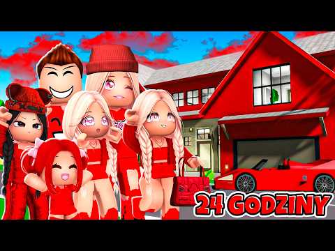 ŻYJEMY W CZERWONYM ŚWIECIE PRZEZ 24 GODZINY na BROOKHAVEN w ROBLOX! ❤️ thumbnail