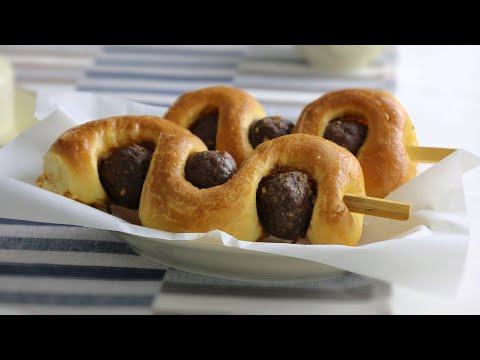 Meatball skewers , Flavors you crave, piled onto a wooden skewer thumbnail