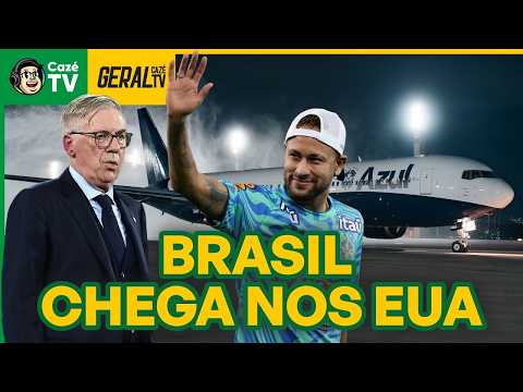 SELEÇÃO BRASILEIRA DESEMBARCA NOS ESTADOS UNIDOS! PREPARAÇÃO COMEÇA HOJE!  | GERAL CAZÉTV thumbnail