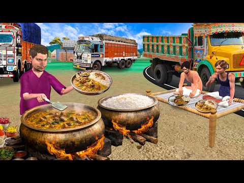 Truck Driver Cooking Mutton Dalcha Chawal Unlimited Free Food Street Food Hindi Kahaniya Moral Story thumbnail
