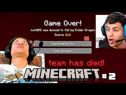 PLAYING HARDCORE MINECRAFT UNTIL WE BEAT IT DAY 2 thumbnail