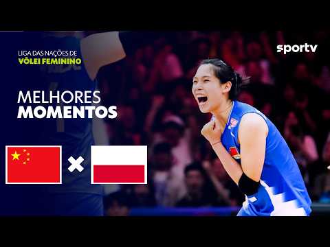 CHINA 3 X 1 POLÔNIA | MELHORES MOMENTOS | LIGA DAS NAÇÕES DE VÔLEI FEMININO 2026 | sportv thumbnail