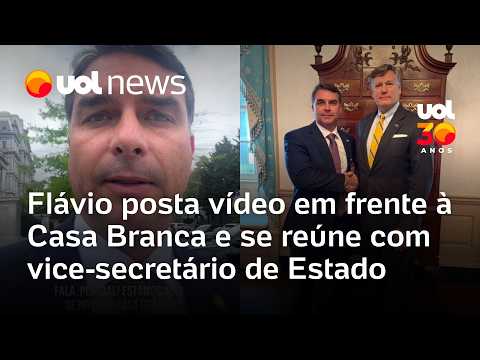 Flávio Bolsonaro encontra vice-secretário de Estado dos EUA e posta vídeo em frente à Casa Branca thumbnail