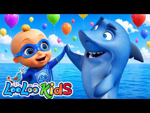 Baby Shark + Johny Johny Yes Papa - Learn Colors with Colorful BALLOONS and SUPERHEROES - Kids Songs thumbnail