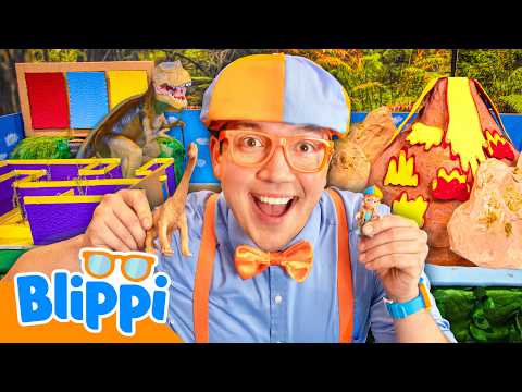Blippi Saves the Dinos from a Volcano! 🌋 thumbnail