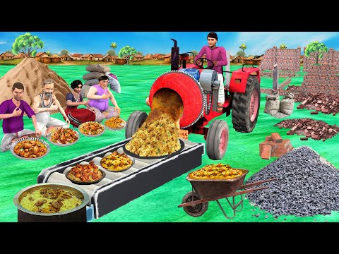 Tractor Concrete Mixer Chicken Biryani Street Food Magical Hindi Kahani Moral Stories Comedy Video thumbnail