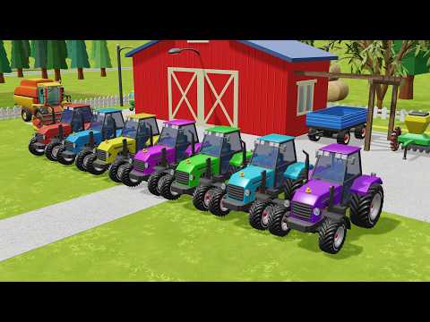 Colors Tractor with Front Loader and Other Work than Agriculture on the Farm thumbnail