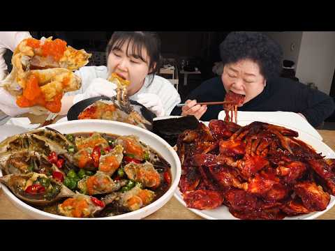 간장게장과 양념게장 둘 다 먹자?밥도 비벼먹고 소면도 비벼먹는 야무진 게장 먹방❤️MUKBANG thumbnail