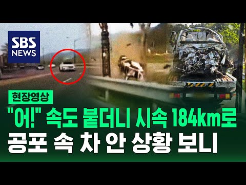 "어 어 어 어" 속도 붙더니 가드레일 박고 추락..꽃놀이 갔다 '참변' (현장영상) / SBS thumbnail