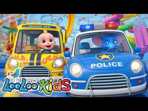 Wheels On The Bus - Police Chase 🚓| Learn Colors with Colorful Balls & Safety Rules - Kids Songs thumbnail