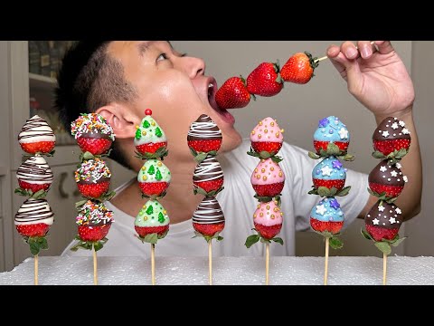 如何製作彩色巧克力草莓！How To Make Colorful Chocolate Strawberries! thumbnail