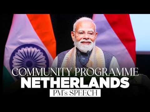 PM Modi addresses a community programme in The Hague, Netherlands thumbnail